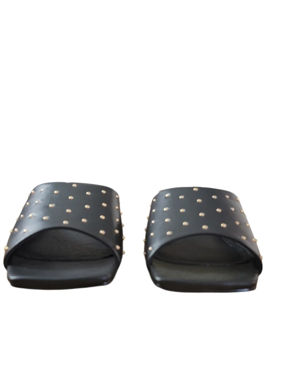 Cecelia New York Black Micro Studded Slide Sandals Size 8.5